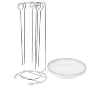 SOESFOUFU Support à Brochettes Résistant à l'usure en Acier Inoxydable pour Barbecue avec Plateau de Cuisson et Empêchant Aliments de Glisser, pour Grillades en Extérieur