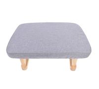 SOESFOUFU Tabouret Repose-Pieds pour Salon en Bois et Coton-Lin, Gris, Petit et Portable, Confortable et Doux, pour Entrée et Contemplation