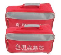 SOESFOUFU Trousse de Secours Voiture Compacte 2 Pièces, Rangement Pharmacie Domestique, Matériel de Camping et Randonnée, Tissu Résistant à L’usure, Grosse Ouverture pour Accès Facile, Kit