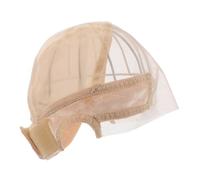 SOESFOUFU U-shaped Elastic Wig Cap Beige Lace Mesh Dome With Adjustable Band Soft Velvet Stretchable Hair Net For Cosplay Daily Use And Dress-up