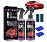 SOETDERT 2 Pièce High Protection 3 en 1 Voiture, Traitement Ceramique Voiture, Crystal Coating Spray, Polish Voiture Rayure, Nano Spray de Revêtement de Voiture pour Auto (2pcs)