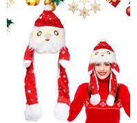 SOETDERT Bonnet Noël, 2PCS Chapeau Noel, Intéressant et Mignon Chapeau de Père Noël avec Oreilles, Peluche Bonnet de Noel Animal, Accessoires de Noël pour Cosplay Fête Enfant Adulte Femme Homme