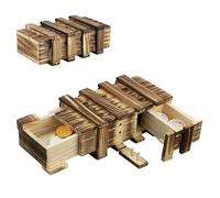 SoeUyd Boite Casse Tete, Boite Secrete, Boîte Secrète Magique Casse Tête, Boîte à Puzzle Magique avec 2 Compartiments, Boîte à Puzzle Magique Bijoux, Pièces de Monnaie et Cadeaux d'anniversaire