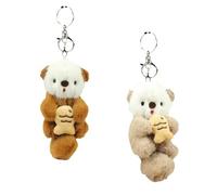 SoeUyd Lot de 2 Porte-Clés Loutres, Doudou Loutre, Porte-Clés Loutre, Amoureux des Loutres, Parfaits pour la Saint-Valentin et pour Remplir les œufs de Pâques