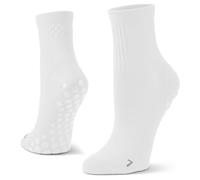 Sof Sole Grip Zone - Chaussettes sport anti-dérapantes mi-haut | Nylon évacuant l'humidité, soutien voûte, rembourrage talon/orteils; pour foot/entraînement/sport, réduit fatigue