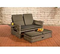 Sofa Ancona 5mm en polyrotin rond , Gris chiné/Anthracite