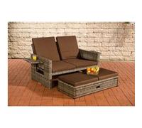 Sofa Ancona 5mm en polyrotin rond , Gris chiné/Marron terre G