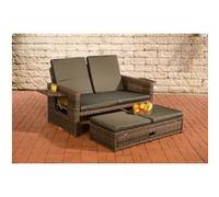 Sofa Ancona 5mm en polyrotin rond , Marron marbré/Anthracite G