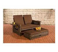 Sofa Ancona 5mm en polyrotin rond , Marron marbré/Marron terre G