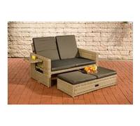 Sofa Ancona 5mm en polyrotin rond , Nature/Anthracite G