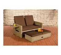 Sofa Ancona 5mm en polyrotin rond , Nature/Marron terre G