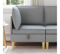 vidaXL Ottoman de rangement gris foncé, ottoman carré moderne, coussin ergonomique, meubles durables pour l'organisation dans le salon et confort élégant