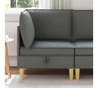 vidaXL Ottoman de rangement gris foncé, ottoman carré moderne, coussin ergonomique, meubles durables pour l'organisation dans le salon et confort élégant