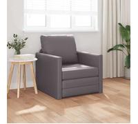 Sofa Bed au Sol 2-en-1 Gris 74x77x81 cm en Simili Cuir