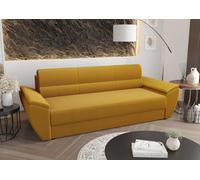 SOFA BEDANTE REBI BIS avec fonction sommeil POSO 01 ton moutarde avec coffre de rangement Canapé salon Canapé lit Coffre de lit Canapé lit