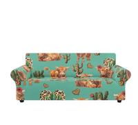 Sofa Cover Animaux Bruns Verts Housse de Canapé d'angle Extensible Spandex Couvre Canape Lavable Housse pour Canapé Protection Antidérapante Universelle Recouvre Canape 1 Place