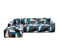Sofa Cover Bleu Beige Noir Housse de Canapé d'angle Fauteuil Extensible Housse pour Canapé Lavable Spandex Couvre Canape Amovible Recouvre Canape Universel Antidérapant 2 Places