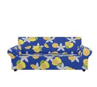 Sofa Cover Bleu Jaune Citron Housse de Canapé d'angle Extensible Spandex Couvre Canape Lavable Housse pour Canapé Protection Antidérapante Universelle Recouvre Canape 2 Places