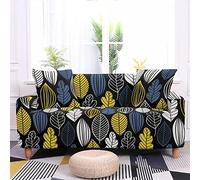 Sofa Cover Bleu Jaune Noir Housse de Canapé d'angle Extensible Spandex Couvre Canape Lavable Housse pour Canapé Protection Antidérapante Universelle Recouvre Canape 2 Places