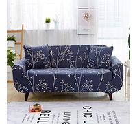 Sofa Cover Bleu Orange Clair Housse de Canapé d'angle Fauteuil Extensible Housse pour Canapé Lavable Spandex Couvre Canape Amovible Recouvre Canape Universel Antidérapant 2 Places