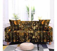 Sofa Cover Cercle Brun Orange Housse de Canapé d'angle Extensible Spandex Couvre Canape Lavable Housse pour Canapé Protection Antidérapante Universelle Recouvre Canape 1 Place