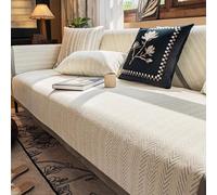 Sofa Cover, Couverture de canapé antidérapante - Protection de canapé pour Chien et Chat - Chenille Fabric Housse de Canapé Épais 1/2/3/4 Places en Forme de L(Grey,110 * 210cm)