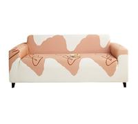 Sofa Cover Crème Orange Blanc Housse de Canapé d'angle Fauteuil Extensible Housse pour Canapé Lavable Spandex Couvre Canape Amovible Recouvre Canape Universel Antidérapant 1 Places