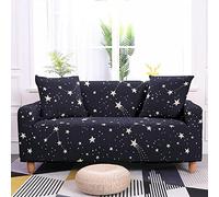Sofa Cover Étoile Noire Blanche Housse de Canapé d'angle Extensible Spandex Couvre Canape Lavable Housse pour Canapé Protection Antidérapante Universelle Recouvre Canape 2 Places