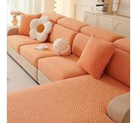 Sofa Cover- Extensible Housse de Canapé 3 Places,Universelle Housse Canape Protection Chat Chiens Griffures Housse de Coussin et Siège Résistante à l'usure(Orange,W 90-115cm/L 190-220cm)