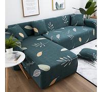 Sofa Cover Feuilles Oranges Blanches Housse de Canapé d'angle Fauteuil Extensible Couvre Canapé 3 Places Lavable Spandex Housse de Canape 3 Places Amovible Recouvre Canape Universel Antidérapant