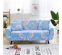 Sofa Cover Fleur Bleue du Ciel Housse de Canapé d'angle Fauteuil Extensible Housse pour Canapé Lavable Spandex Couvre Canape Amovible Recouvre Canape Universel Antidérapant 1 Places