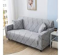 Sofa Cover Géométrie Grise Housse de Canapé d'angle Fauteuil Extensible Housse pour Canapé Lavable Spandex Couvre Canape Amovible Recouvre Canape Universel Antidérapant 1 Places