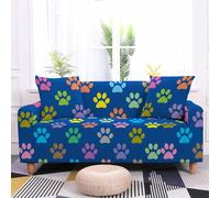 Sofa Cover Graffiti d'animaux Bleus Housse de Canapé d'angle Extensible Spandex Housse pour Canapé Protection Antidérapante Couvre Canape Lavable Universelle Recouvre Canape 1 Place