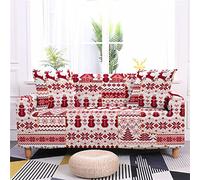 Sofa Cover Impression Florale Rouge Housse de Canapé d'angle Extensible Spandex Couvre Canape Lavable Housse pour Canapé Protection Antidérapante Universelle Recouvre Canape 4 Places