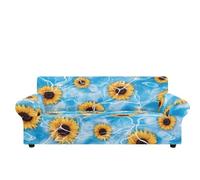 Sofa Cover Jaune Bleu Ciel Housse de Canapé d'angle Extensible Spandex Couvre Canape Lavable Housse pour Canapé Protection Antidérapante Universelle Recouvre Canape 4 Places