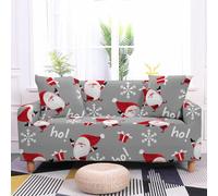 Sofa Cover Noël Rouge Gris Housse de Canapé d'angle Extensible Spandex Couvre Canape Lavable Housse pour Canapé Protection Antidérapante Universelle Recouvre Canape 4 Places