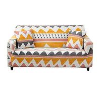 Sofa Cover Orange Grey Bohémie Housse de Canapé d'angle Fauteuil Extensible Housse pour Canapé Lavable Spandex Couvre Canape Amovible Recouvre Canape Universel Antidérapant 1 Places