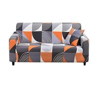 Sofa Cover Orange Gris Blanc Housse de Canapé d'angle Fauteuil Extensible Housse pour Canapé Lavable Spandex Couvre Canape Amovible Recouvre Canape Universel Antidérapant 1 Places