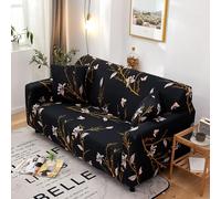 Sofa Cover Papillon Or Noir Housse de Canapé d'angle Fauteuil Extensible Housse pour Canapé Lavable Spandex Couvre Canape Amovible Recouvre Canape Universel Antidérapant 4 Places