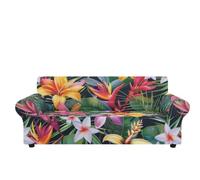 Sofa Cover Plante De Fleurs Tropicales Housse de Canapé d'angle Extensible Spandex Couvre Canape Lavable Housse pour Canapé Protection Antidérapante Universelle Recouvre Canape 4 Places