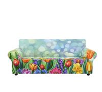 Sofa Cover Plantes Vertes Housse de Canapé d'angle Extensible Spandex Couvre Canape Lavable Housse pour Canapé Protection Antidérapante Universelle Recouvre Canape 2 Places