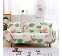 Sofa Cover Rose Beige Vert Housse de Canapé d'angle Fauteuil Extensible Housse pour Canapé Lavable Spandex Couvre Canape Amovible Recouvre Canape Universel Antidérapant 4 Places