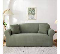 Sofa Cover Vert Minimaliste Housse Canape d'angle Polyester Spandex Housse de Canapé Antidérapante Couvre Canape Élastique Universel Amovible Protection Canapé 4 Places