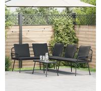 Sofa D'angle Vidaxl Noir 231x173x78 Cm En Poly Rattan Noir