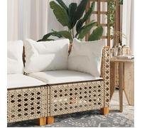 SOFA DE JARDIN/Salon bas de jardin Beige Magnifique Canapé d'angle de jardin avec coussins beige résine tressée 63,5x63,5x62cm CL343