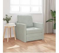 Sofa de sol vidaXL Convertible en Velours 74x77x81 cm Gris clair Gris