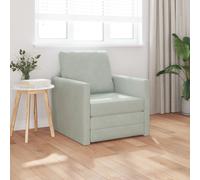 Sofa De Sol Vidaxl Convertible En Velours 74x77x81 Cm Gris Clair Gris