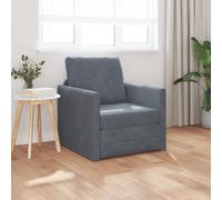 Sofa De Sol Vidaxl Convertible En Velours 74x77x81 Cm Gris Foncé Gris