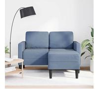 Sofa droit fixe - Clic Clac Canapé 2 places avec méridienne en L bleu 125 cm Lin CA2175084