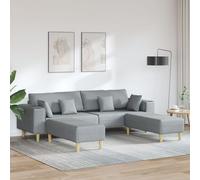 Sofa en tissu avec coussin avec oreiller 3 pcs Gris clair 208 cm tissu